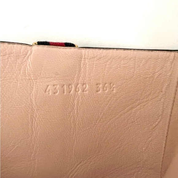 GUCCI | Web Stripe Carly Black Leather Studded Ankle Boots Block Heel US 6.5 - Picture 14 of 16